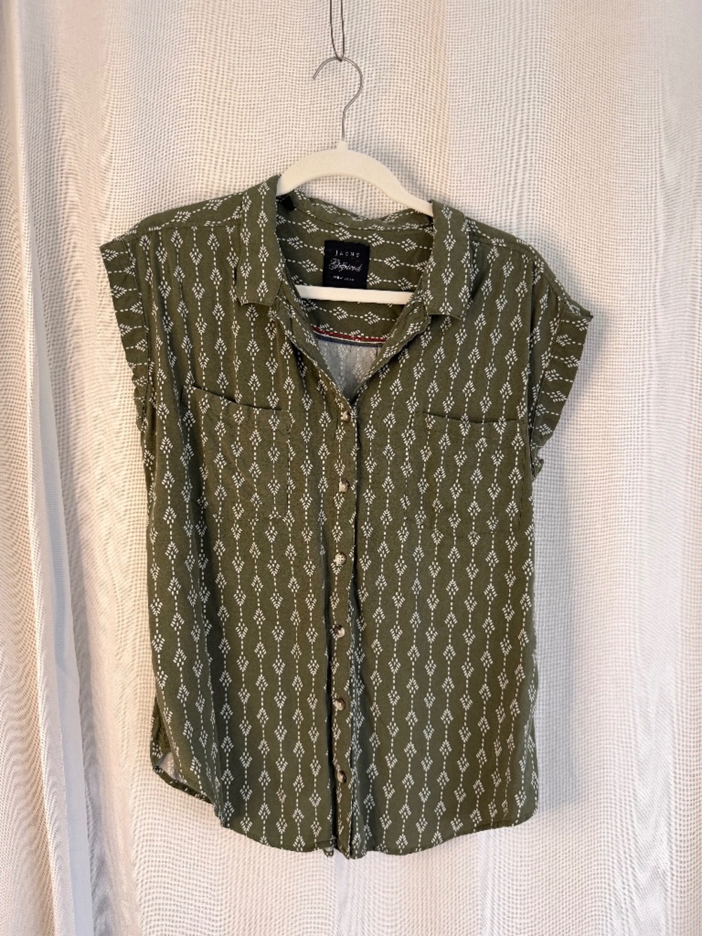 Jachs Girlfriend Blouse Green Print Medium - Picture 1 of 5